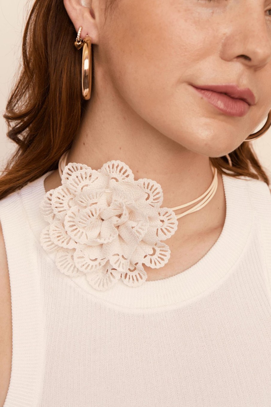 Colliers Petit Moments | Collier De Fleurs De Jardin Sable